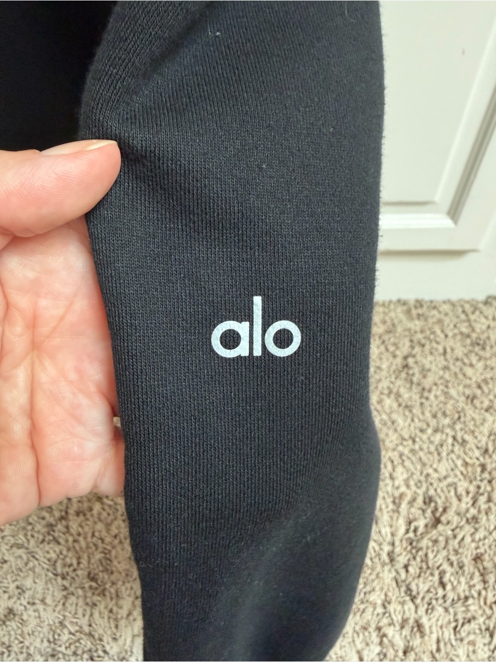Alo Jogger Sweatpants Black Drawstring Waist - Picture 7 of 8